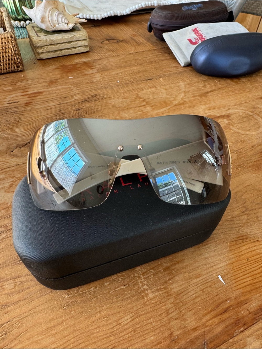 Ralph Lauren Rimless Shield Sunglasses in Brown Gradient